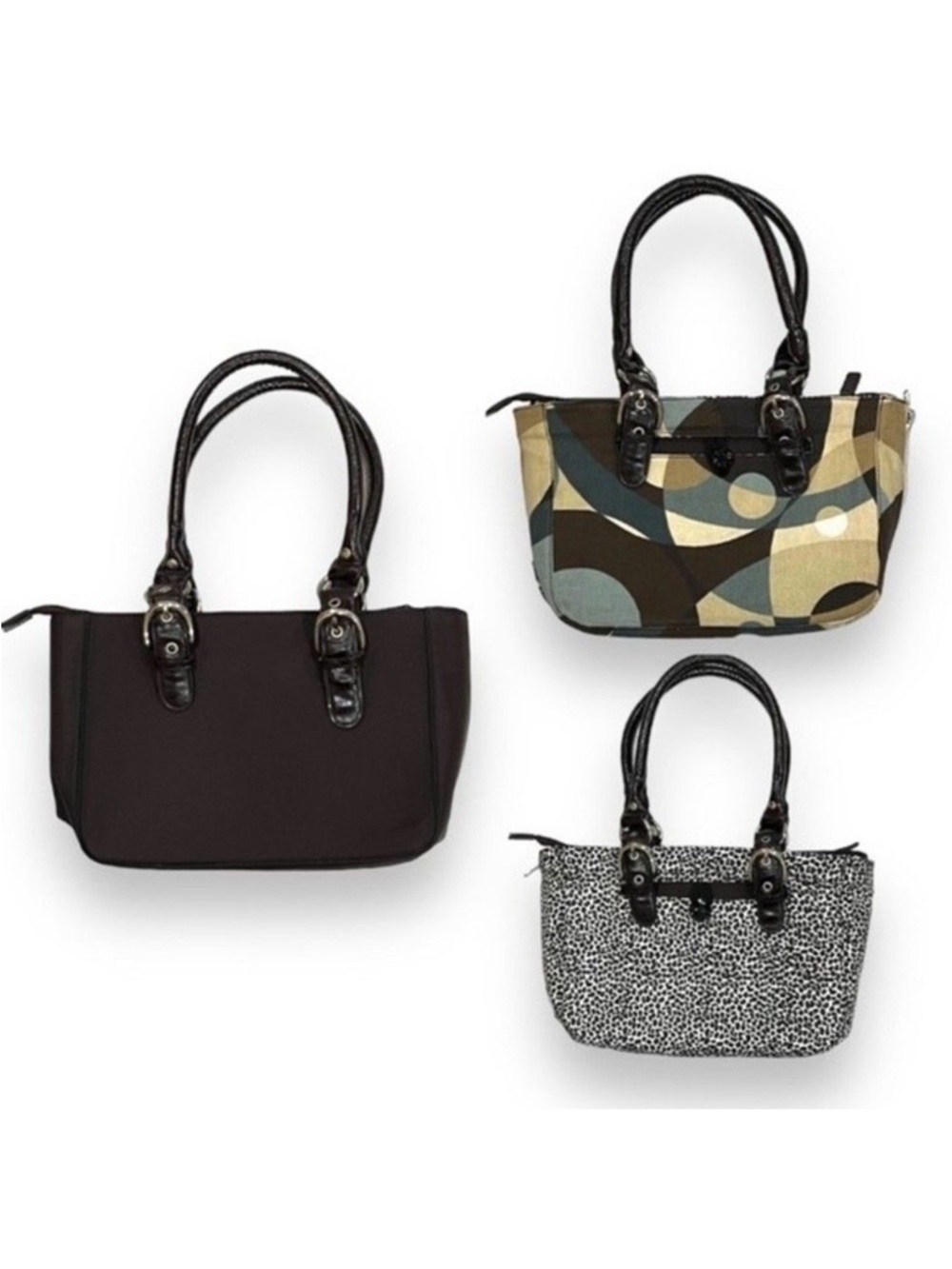 Luvali Changeable & Reversible Dark Brown Bag with Kaleidoscope/Jungle Cover